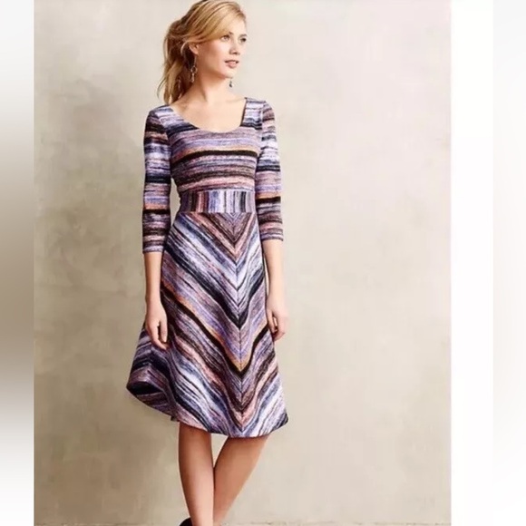 Maeve Kebren Anthropologie Striped Cotton Dress - Picture 5 of 16
